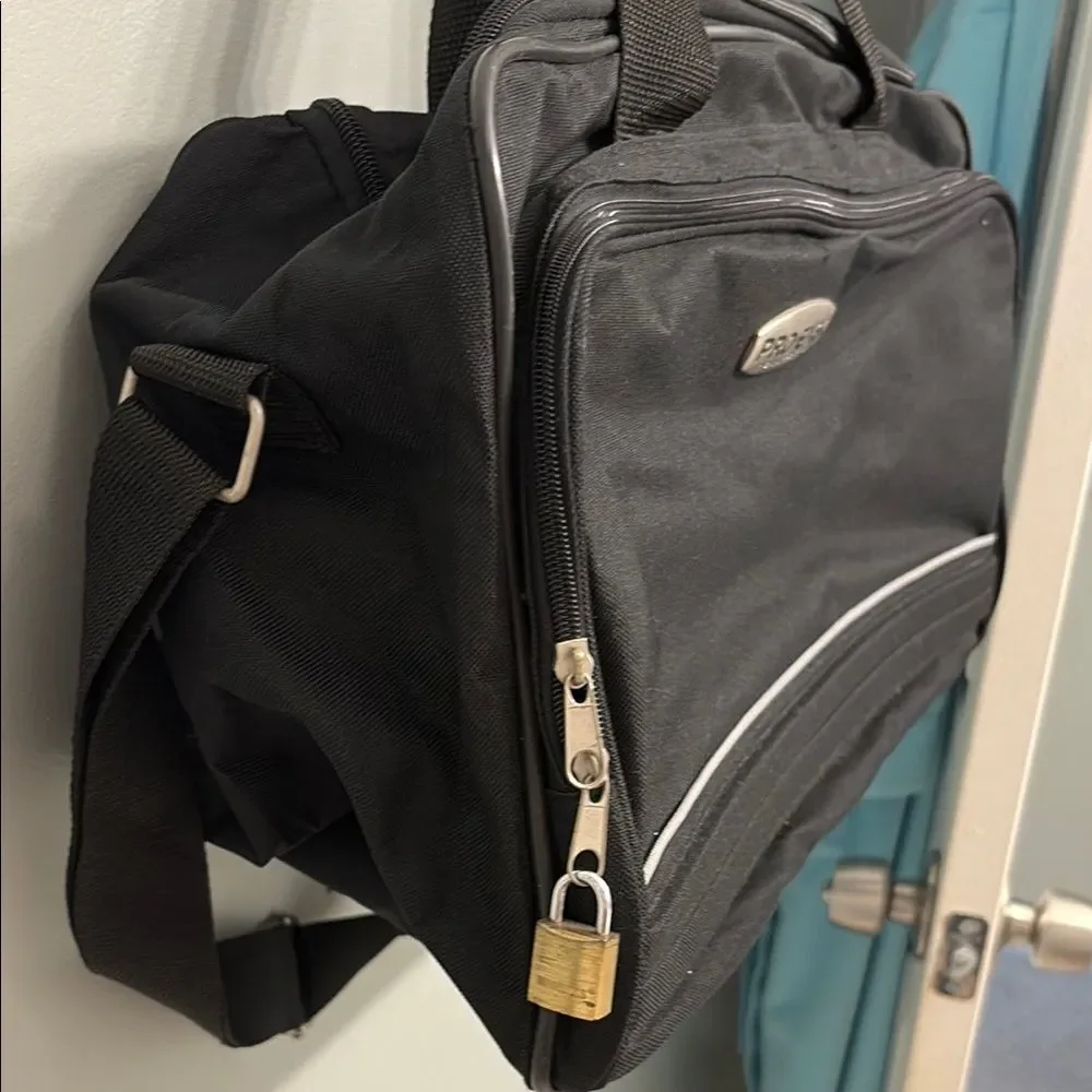 Pro-Exec Black Textured Duffel Bag with Shoulder Strap